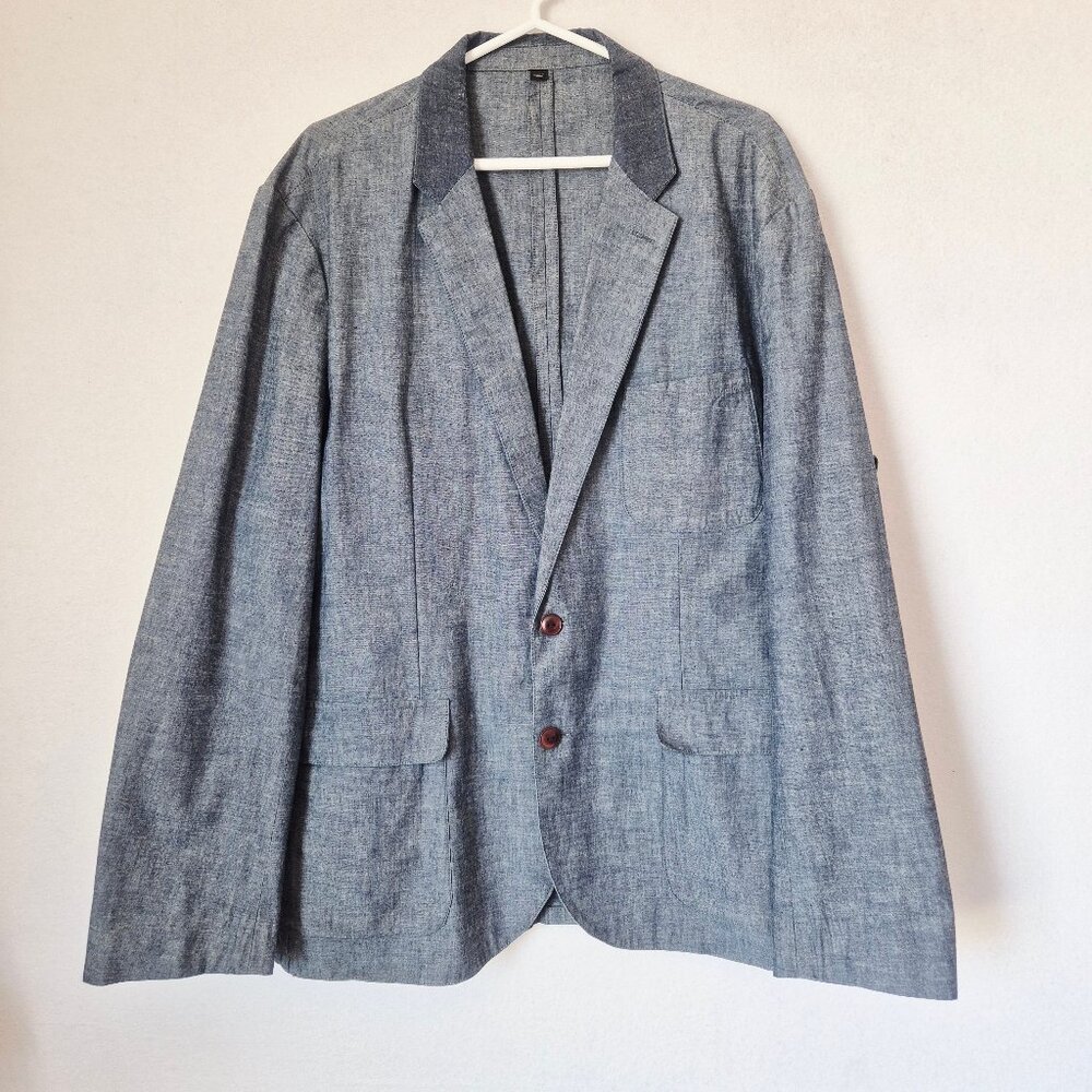 J.Crew Ludlow Japanese Chambray Sport Coat Unstructured 2-Button Cotton